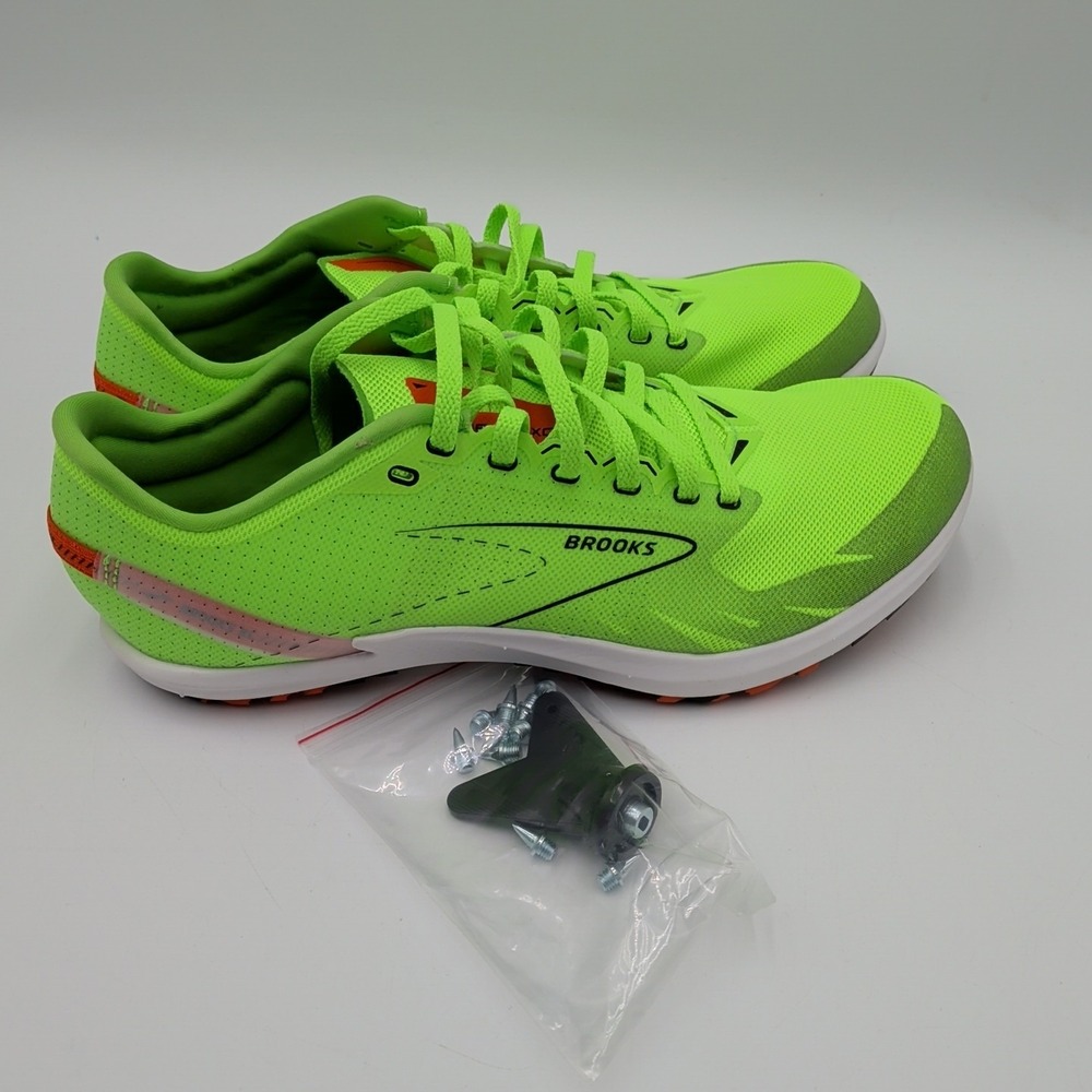 Brooks Draft XC Mens 9.5 Womens 11 NEW‎ Green Gecko Cross Country Spikes Shoes